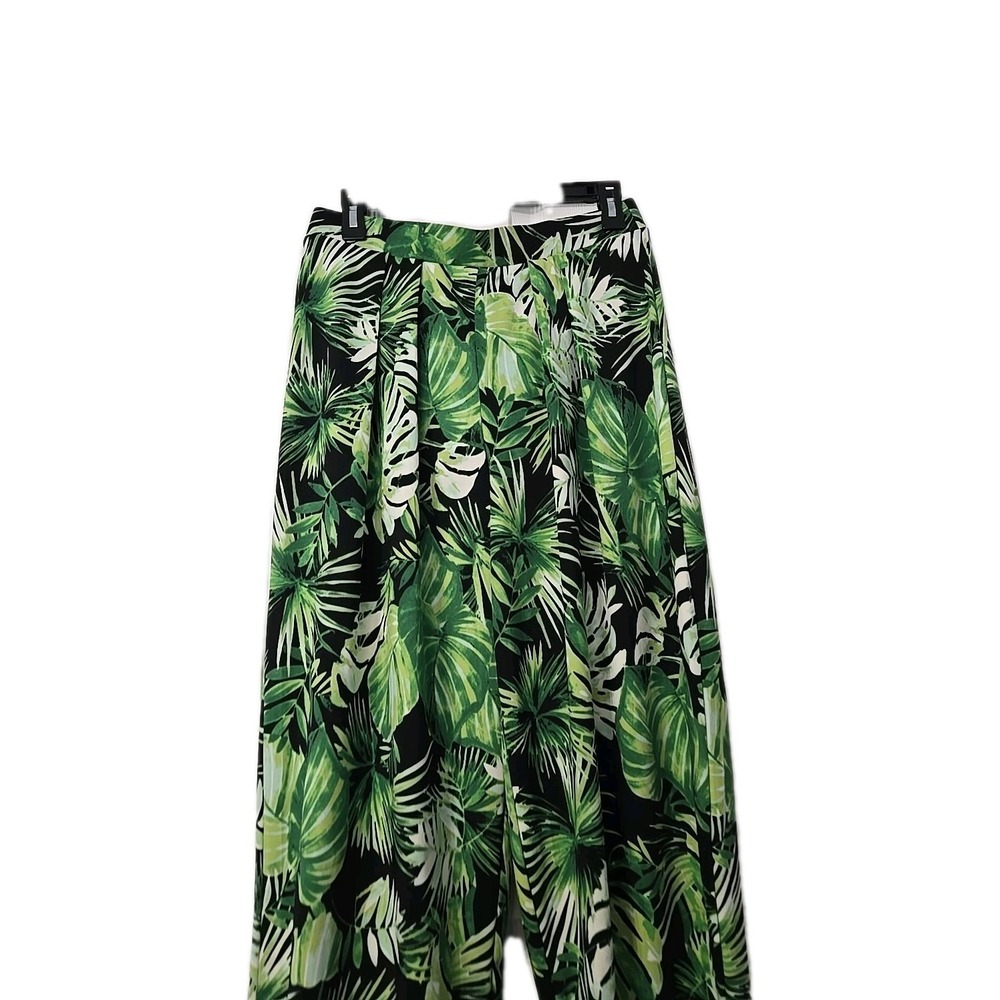 PHILOSOPHY Wide Leg Floral PALM TROPICAL Pull On Pants PLEATED Women's Medium - Picture 2 of 9